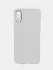 Белый чехол Xiaomi Redmi 9A, Сяоми Редми 9А пластиковый, под бархатное стекло