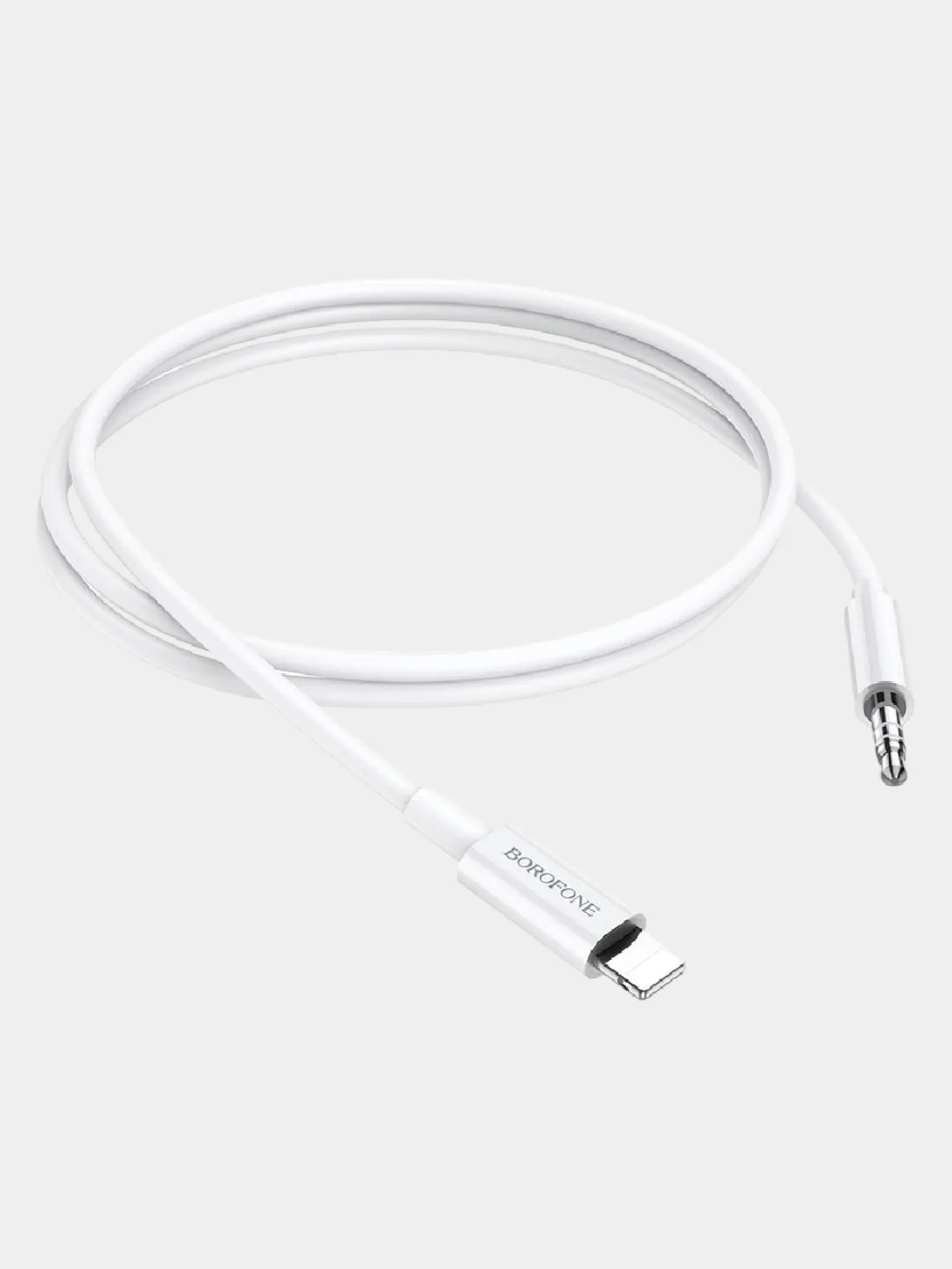 Белый аудио кабель BOROFONE BL9 AUX - 8pin для Lightning на 3.5 мм, 1 м