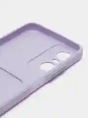 Сиреневый силиконовый чехол для Tecno POP 6 Pro (Техно Поп 6 Про), с карманом для карт, прозрачный
