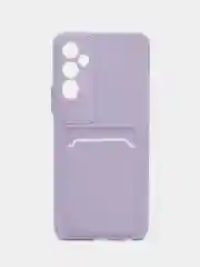 Сиреневый силиконовый чехол для Tecno POVA Neo 2 (Техно Пова Нео 2), прозрачный с карманом для карт