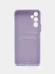Сиреневый силиконовый чехол для Tecno POVA Neo 2 (Техно Пова Нео 2), прозрачный с карманом для карт