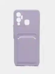 Сиреневый чехол для Infinix HOT 12 PLAY NFC Хот 12 Плей, с карманом для карт, прозрачный