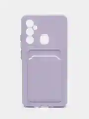 Сиреневый чехол Tecno Pop 6 Go с карманом для карт