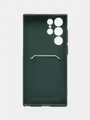 Зеленый чехол для Samsung Galaxy S22 / S22 Plus / S22 Ultra, с карманом для карт прозрачный