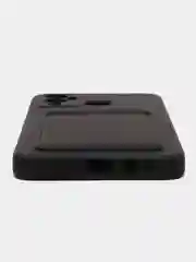 Черный чехол для Infinix HOT 12 PLAY NFC Хот 12 Плей, с карманом для карт, прозрачный