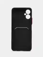 Черный силиконовый чехол для Tecno Spark 9 Pro Техно Спарк 9 Про с карманом для карт, прозрачный
