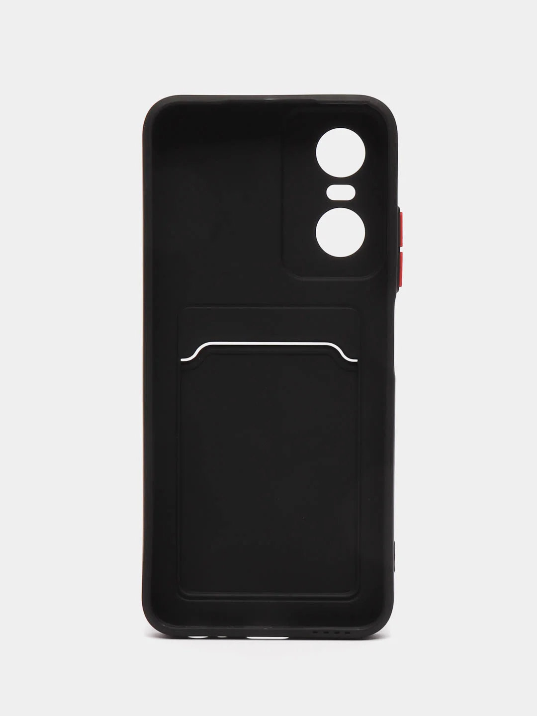 Черный силиконовый чехол для Tecno POP 6 Pro (Техно Поп 6 Про), с карманом для карт, прозрачный