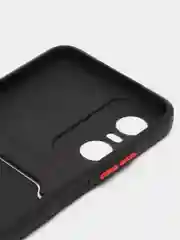Черный силиконовый чехол для Tecno POP 6 Pro (Техно Поп 6 Про), с карманом для карт, прозрачный