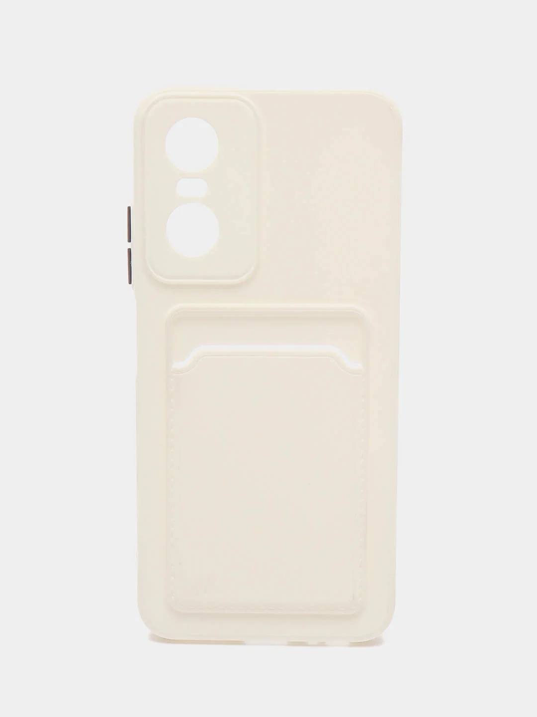 Белый силиконовый чехол для Tecno POP 6 Pro (Техно Поп 6 Про), с карманом для карт, прозрачный
