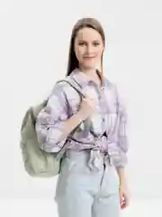 Зеленый женский универсальный рюкзак большой емкости
