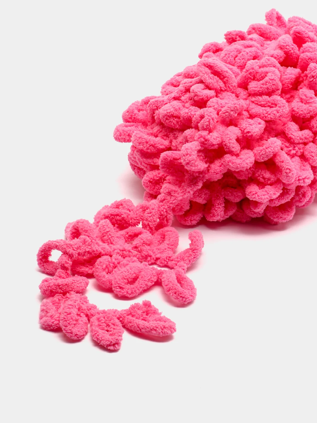 Фуксия пряжа Alize Puffy, 5 штук, петельки большие