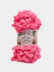 Фуксия пряжа Alize Puffy, 5 штук, петельки большие