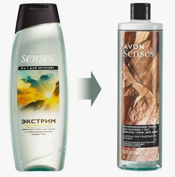Бирюзовый увлажняющий крем AVON SENSES "12 ароматов", гель для душа, 250 мл