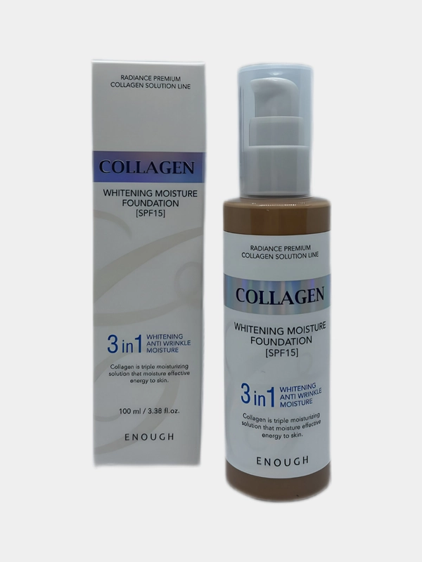 Тональный крем Enough Collagen Whitening Moisture Foundation SPF 15, с коллагеном, 100 мл
