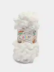 Белый пряжа Alize Puffy, 5 штук, петельки большие