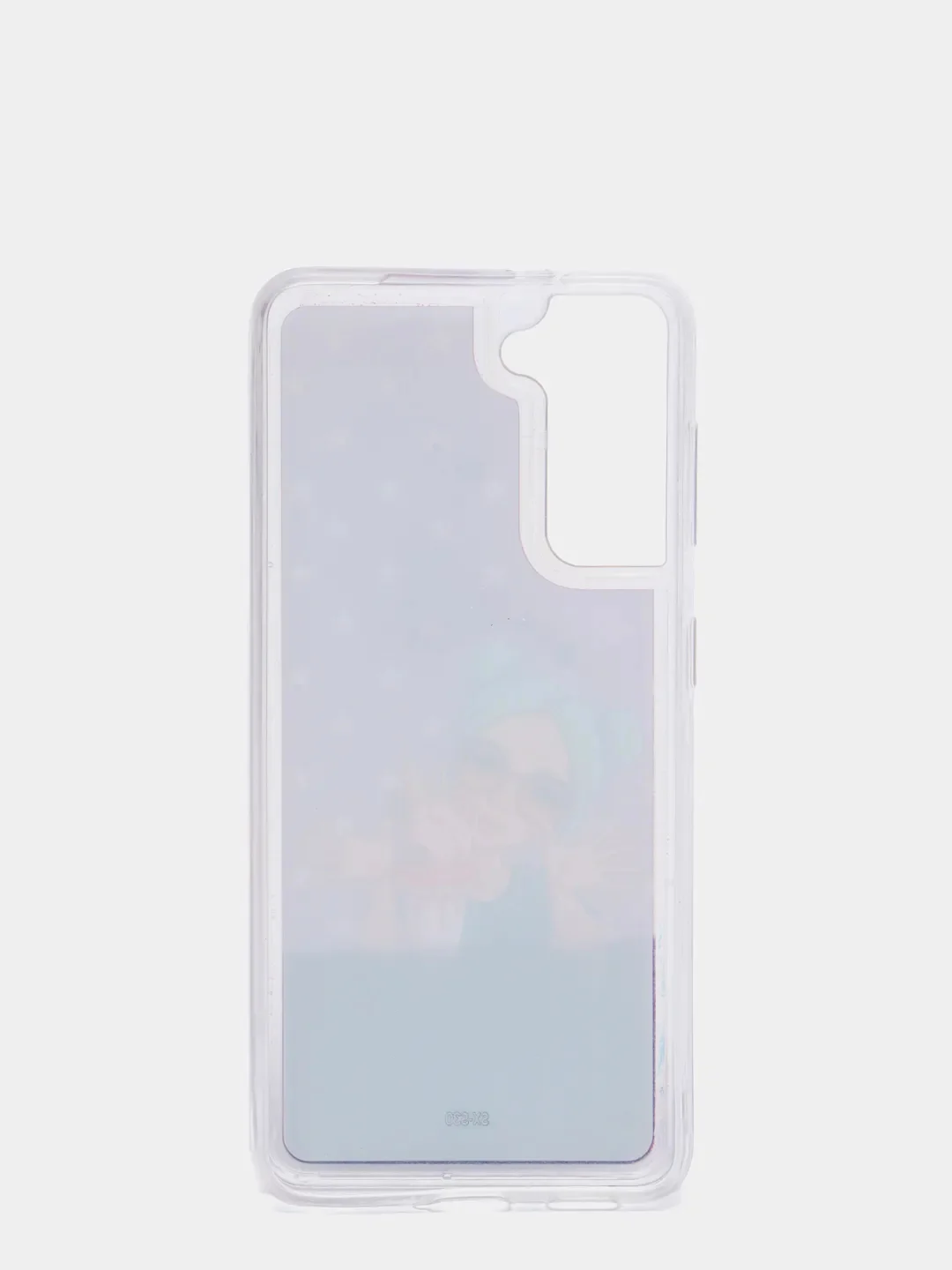 Пурпурный чехол силиконовый жидкий с блестками Samsung S21 Plus + Ultra