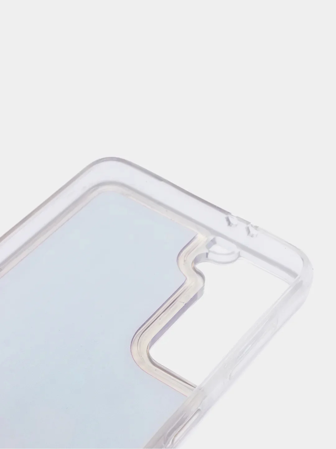 Пурпурный чехол силиконовый жидкий с блестками Samsung S21 Plus + Ultra
