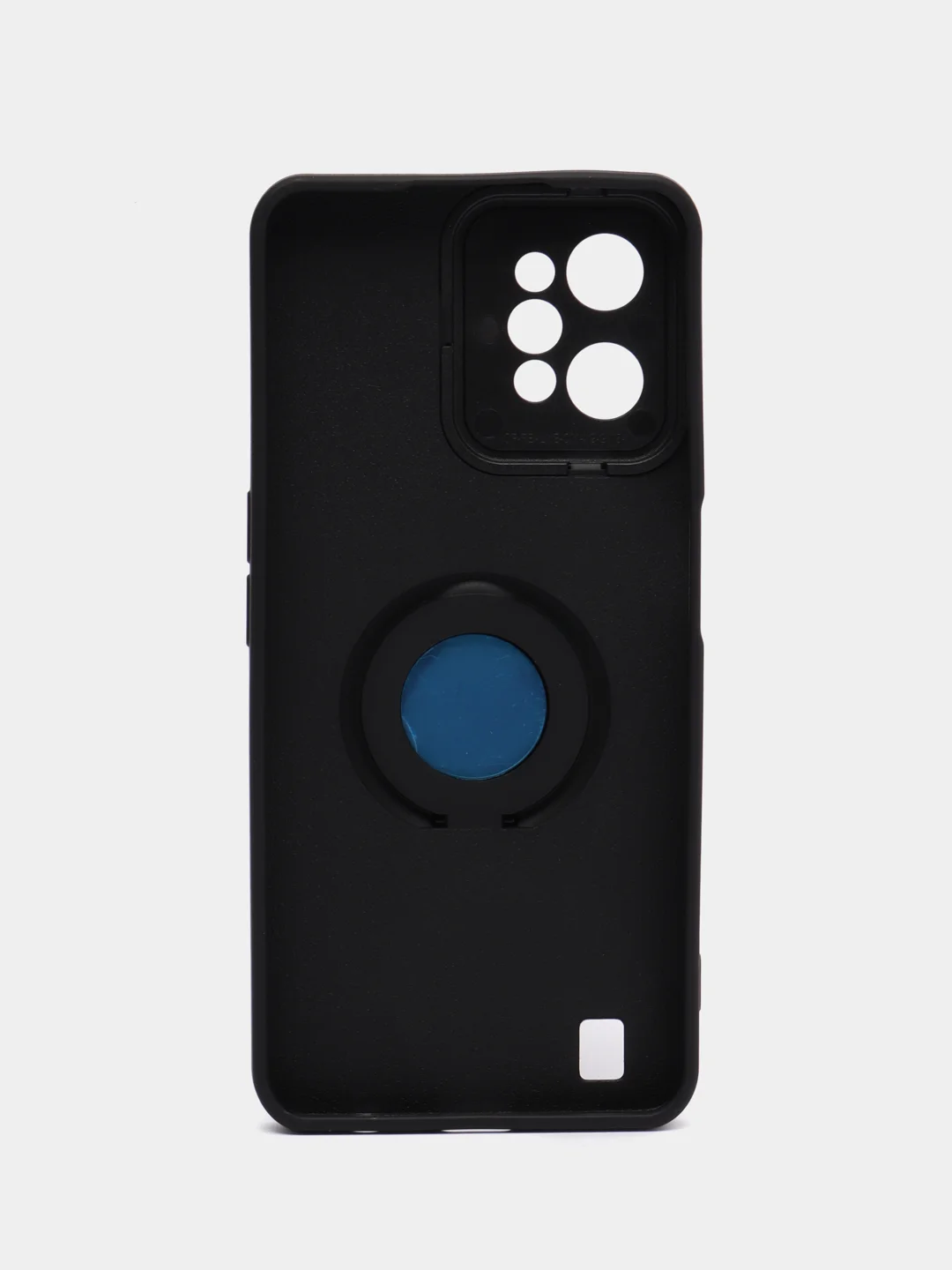 Черный чехол Realme C31 (Реалми С31) силиконовый, магнитный, с кольцом