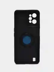 Черный чехол Realme C31 (Реалми С31) силиконовый, магнитный, с кольцом