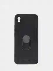 Черный чехол Xiaomi Redmi 9A, Сяоми Редми 9А противоударный с металлической подставкой кольцом