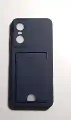 Синий чехол TECNO POP 6 PRO с защитой камеры и карманом для пластиковой карты