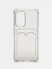 Хром чехол Samsung Galaxy A53 (Самсунг Галакси А53), с карманом для карт прозрачный