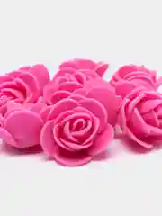 Фуксия искусственные цветы.  Розы из фоамирана. Размер 2 см. упаковка 10 штук
