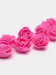 Фуксия искусственные цветы.  Розы из фоамирана. Размер 2 см. упаковка 10 штук
