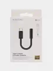 Черный переходник USB-C на 3.5 мм, поддержка проводного управления и микрофона