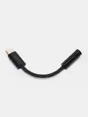 Черный переходник USB-C на 3.5 мм, поддержка проводного управления и микрофона