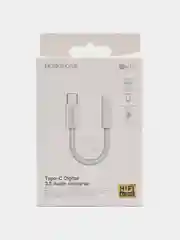 Белый переходник USB-C на 3.5 мм, поддержка проводного управления и микрофона
