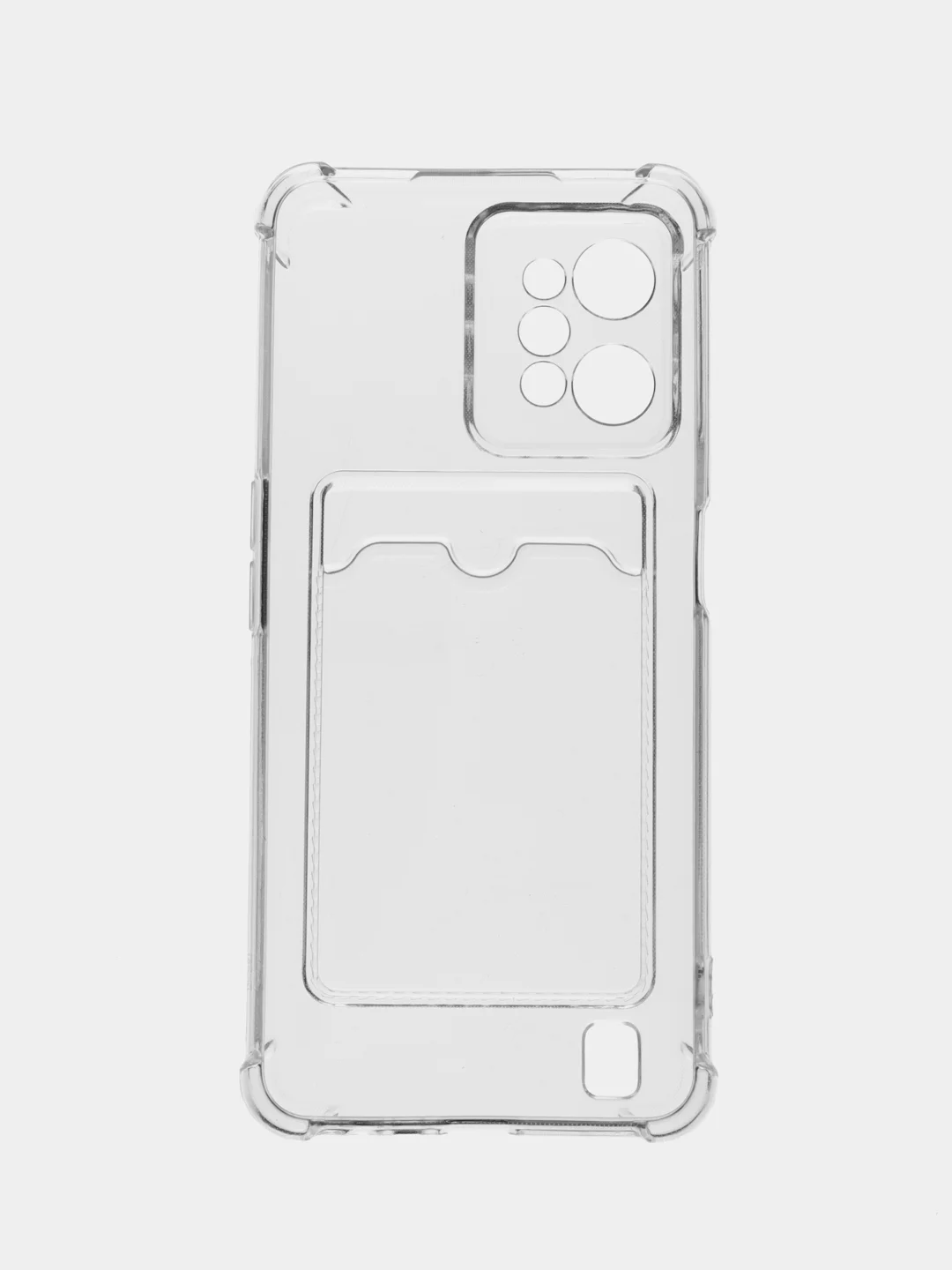Прозрачный силиконовый чехол для Realme C31 (Реалми С31), с карманом для карт, прозрачный
