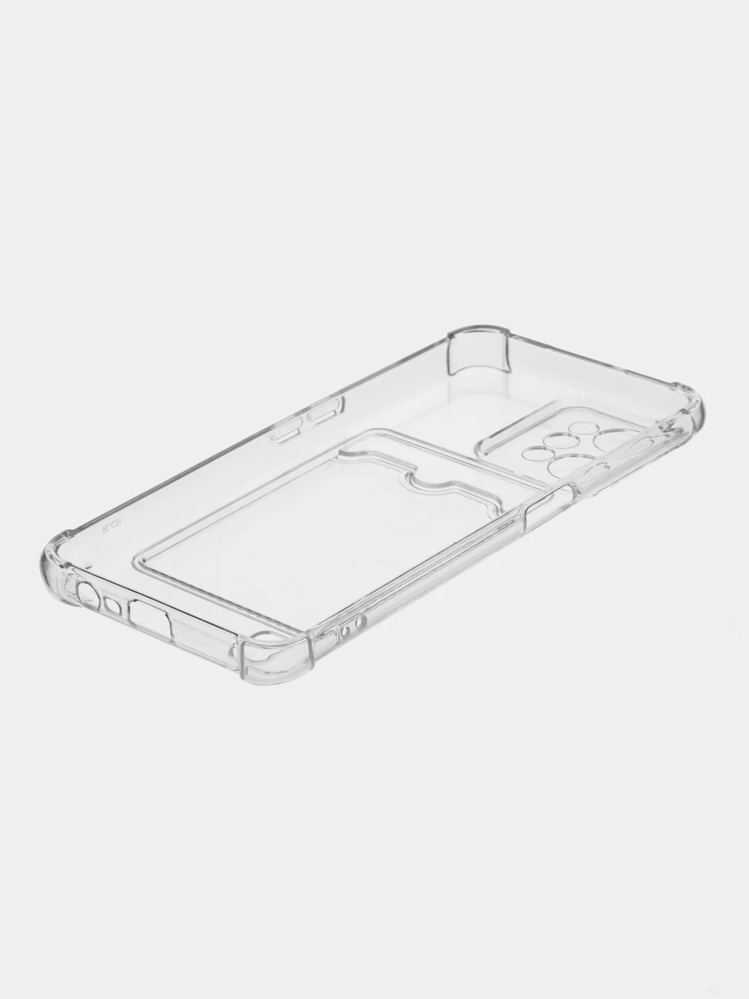 Прозрачный силиконовый чехол для Realme C31 (Реалми С31), с карманом для карт, прозрачный