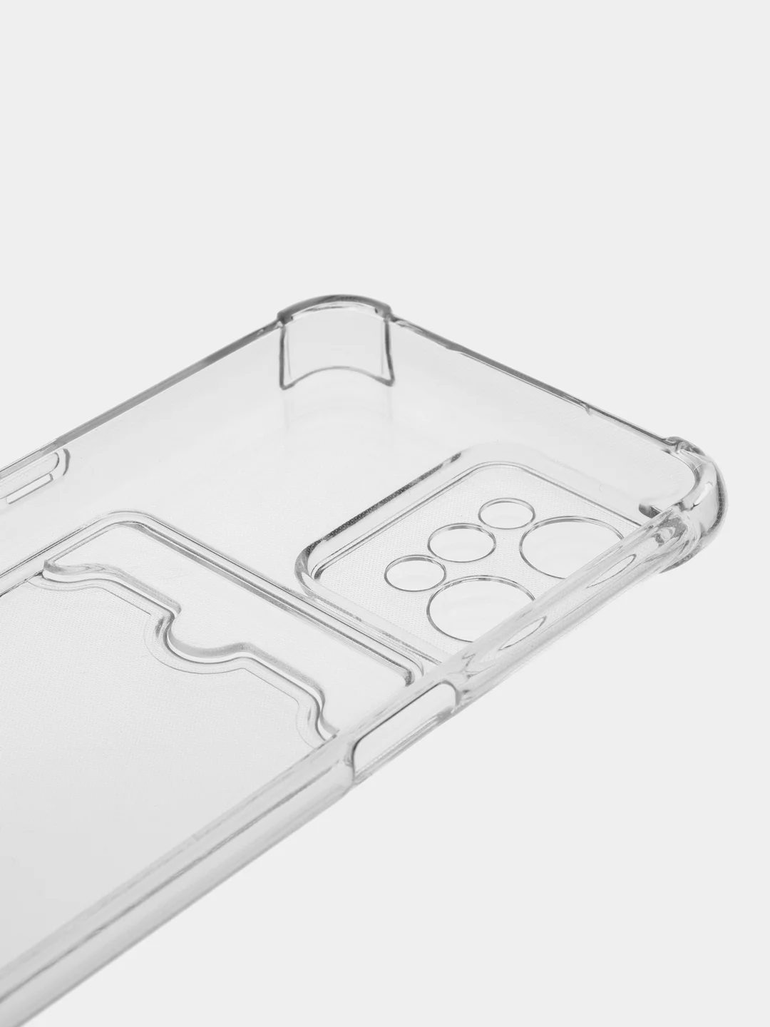 Прозрачный силиконовый чехол для Realme C31 (Реалми С31), с карманом для карт, прозрачный