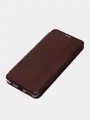 Коричневый чехол-книжка КАРТОФАН на Tecno Camon 19 и 19Pro, с функцией подставки и карманом, экокожа