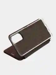 Коричневый чехол-книжка КАРТОФАН на Tecno Camon 19 и 19Pro, с функцией подставки и карманом, экокожа
