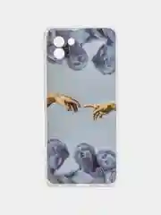 Голубой чехол для телефона Samsung Galaxy A03, с защитой камеры, с рисунком