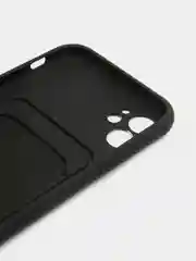 Черный чехол с карманом для iPhone, защитой камеры, однотонный, силиконовый