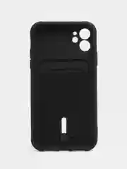 Черный чехол с карманом для iPhone, защитой камеры, однотонный, силиконовый