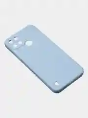 Голубой чехол для Realme C21Y, матовый, с дополнительной защитой камеры