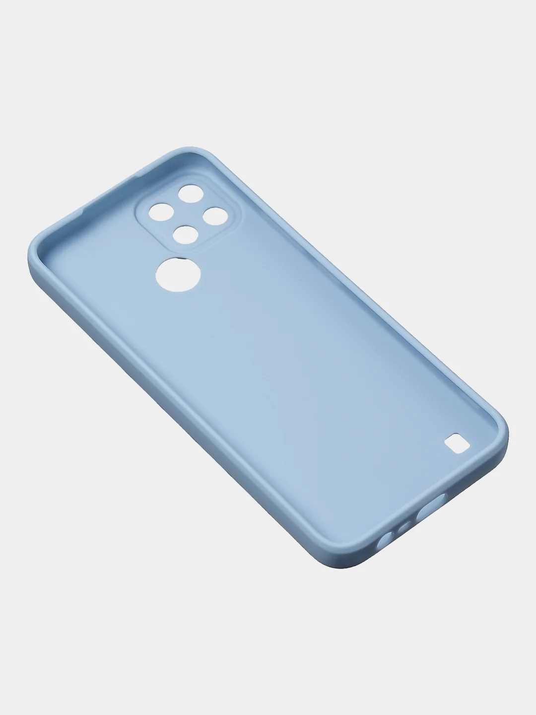 Голубой чехол для Realme C21Y, матовый, с дополнительной защитой камеры
