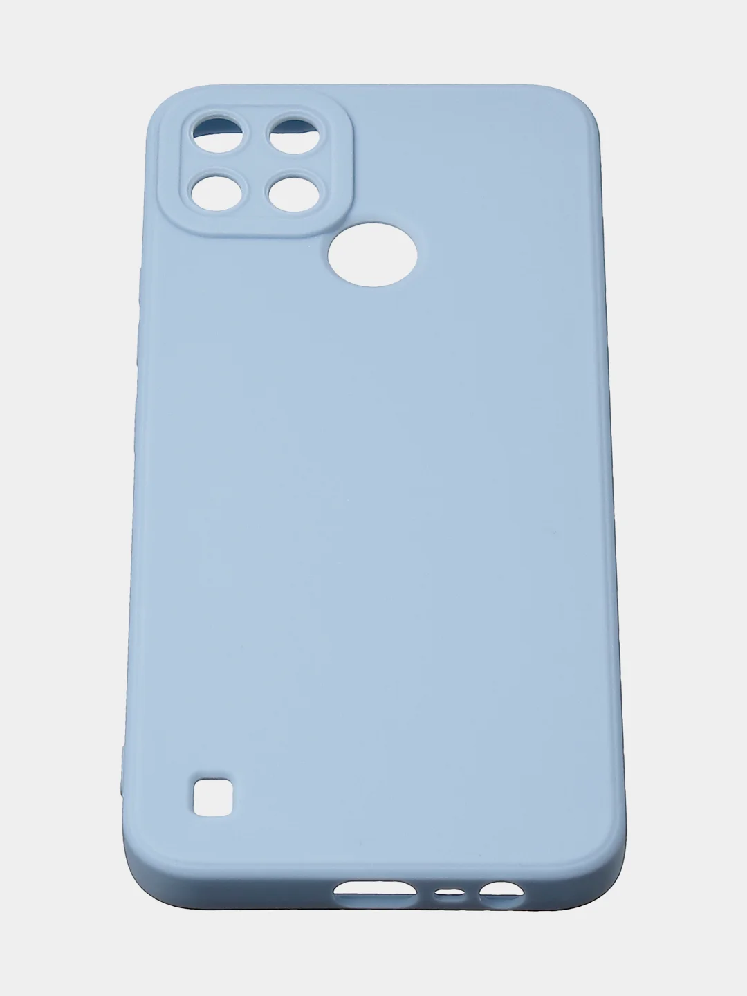 Голубой чехол для Realme C21Y, матовый, с дополнительной защитой камеры