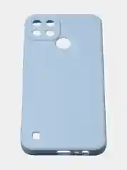 Голубой чехол для Realme C21Y, матовый, с дополнительной защитой камеры