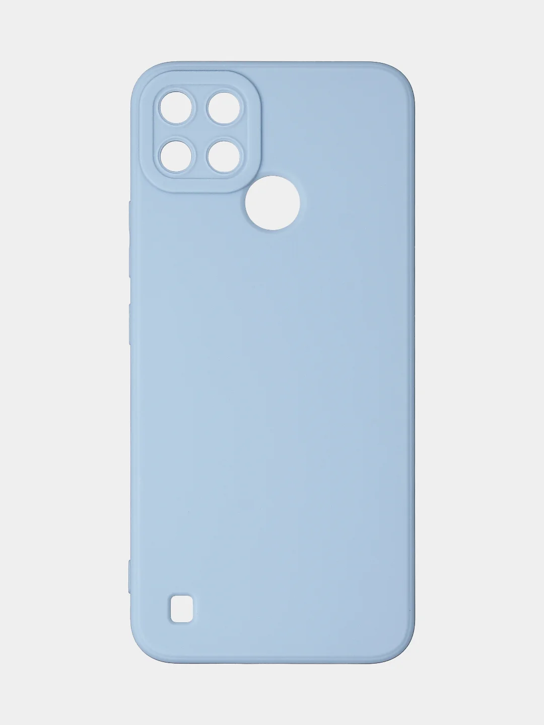 Голубой чехол для Realme C21Y, матовый, с дополнительной защитой камеры