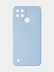 Голубой чехол для Realme C21Y, матовый, с дополнительной защитой камеры