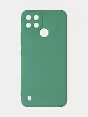 Зеленый чехол для Realme C21Y, матовый, с дополнительной защитой камеры