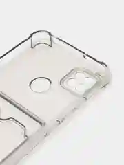 Хром силиконовый чехол Xiaomi Redmi 9C 10A Сяоми Редми 9С 10А, с карманом для карт, прозрачный