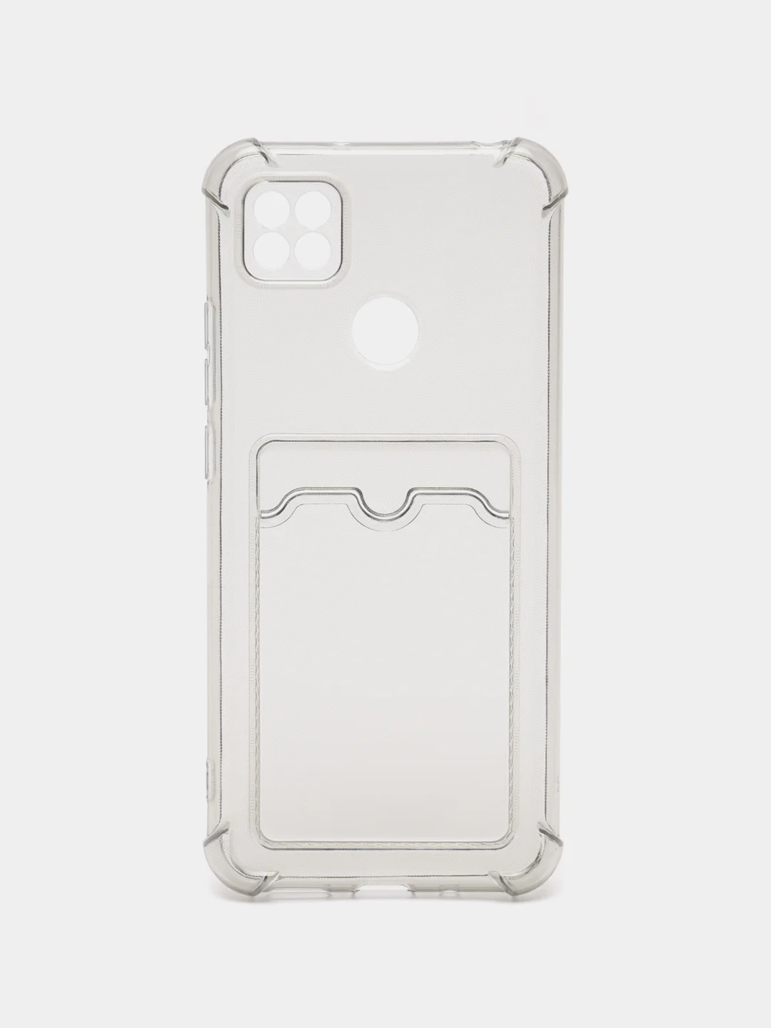 Хром силиконовый чехол Xiaomi Redmi 9C 10A Сяоми Редми 9С 10А, с карманом для карт, прозрачный