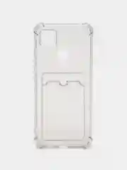 Хром силиконовый чехол Xiaomi Redmi 9C 10A Сяоми Редми 9С 10А, с карманом для карт, прозрачный
