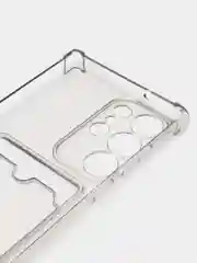 Хром чехол для Samsung Galaxy S23/S23 Ultra/S23 Plus, с карманом для карт, прозрачный